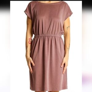 Nicole Miller Casual Midi Dress Women's Size Large Navy Modal Blend